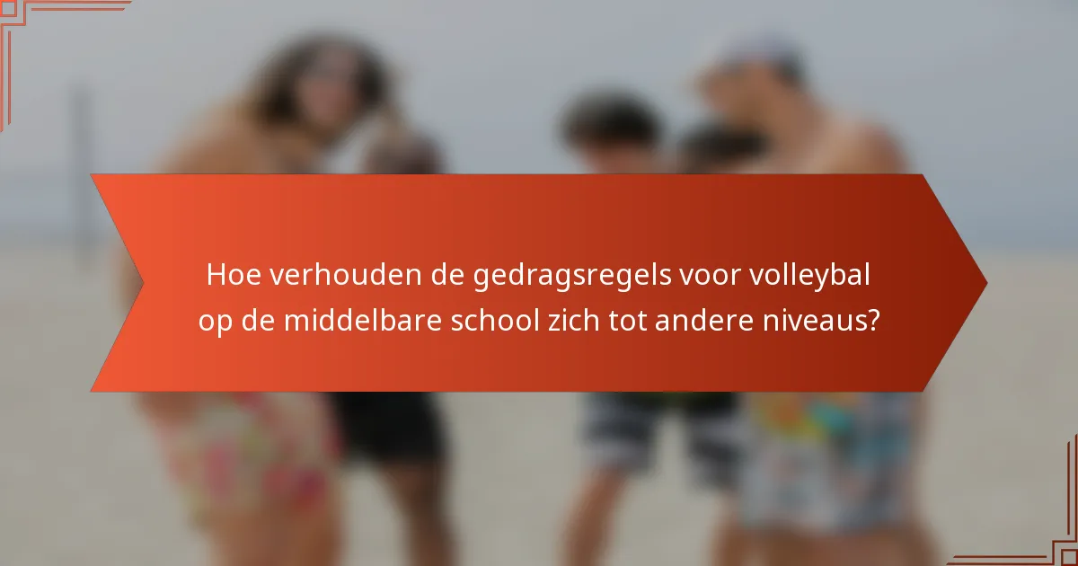 Hoe verhouden de gedragsregels voor volleybal op de middelbare school zich tot andere niveaus?